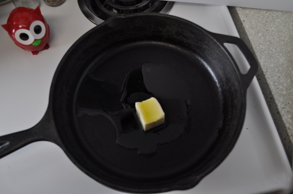 It all starts with butter in an iron skillet